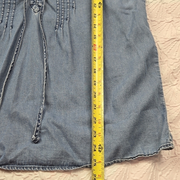 Caribbean Joe Blue Lace-Up Blouse - Picture 6 of 8